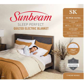 BLQ6481 Sunbeam Sleep Perfect Quilted Electric Blanket - Super King 